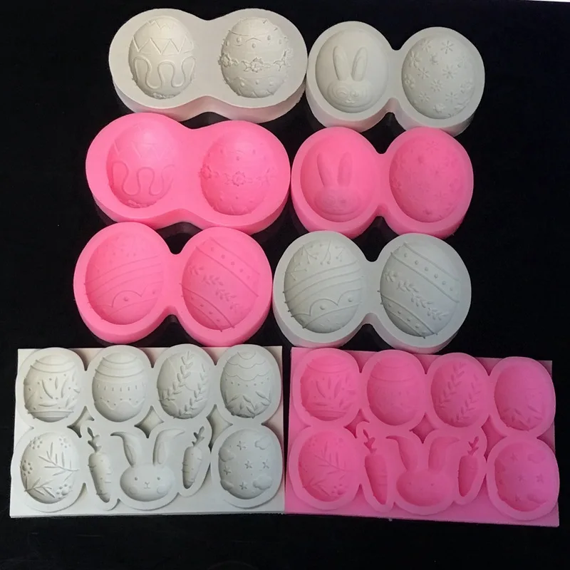 

Easter Silicone Mold Easter Rabbit Bunny Colored Egg Mould DIY Baking Jelly Pudding Chocolate Cake Tool Handmade Soap Mold