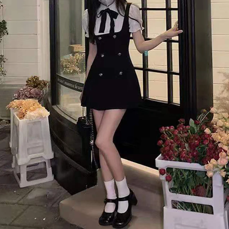 ワンピース KASHIKO Puff Preppy Mini Dress Black KASHIKO Puff Preppy Mini Dress Black