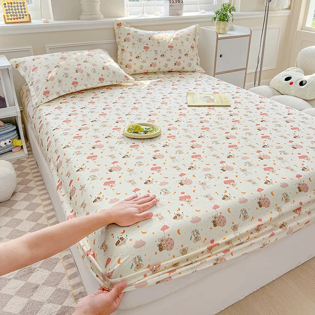 伸縮性のあるヘッドバンド付きのフィットシートカバー,子供用の漫画付きの柔らかい枕カバー,シングルベッド 伸縮性のあるヘッドバンド付きのフィットシートカバー,子供用の漫画