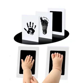 Kit fai da te per impronte di mani e piedi di neonati, tamponi d'inchiostro, cornice per foto, souvenir per bambini, accessori sicuri e puliti, regalo per baby shower