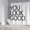 Letter Shower Curtains Simple Nordic Art Design Bathroom Curtain Home Decor Bath Screens Bathroom Accessories Polyester Fabric 1