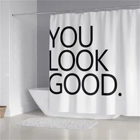 Letter Shower Curtains Simple Nordic Art Design Bathroom Curtain Home Decor Bath Screens Bathroom Accessories Polyester Fabric 1