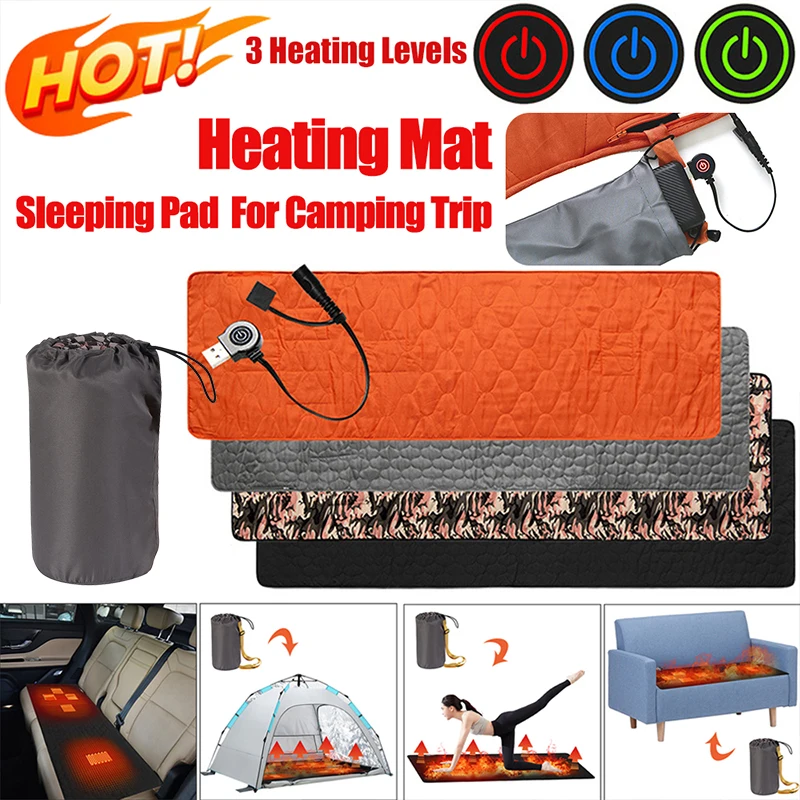 OutdoorUsbHeatingSleepingMatCampingHeatedSleepingMattress5V