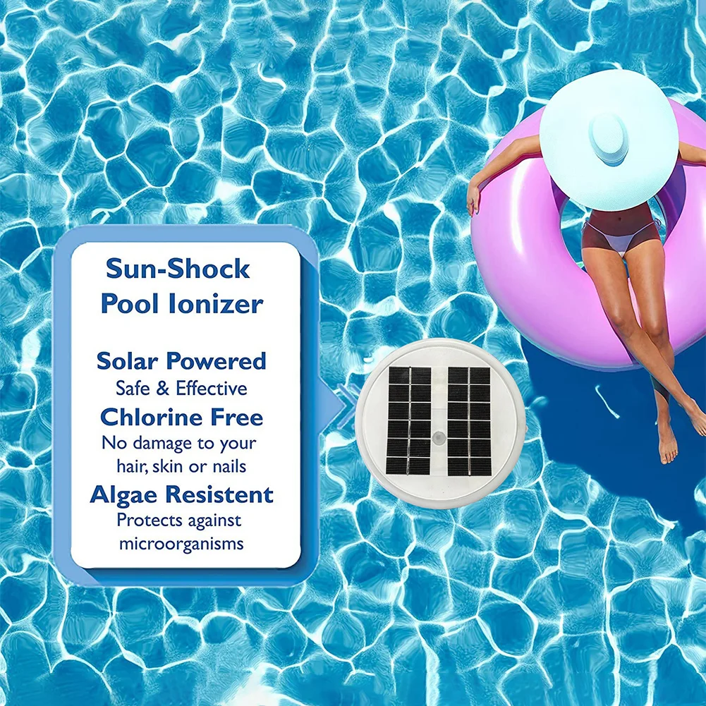 Solar Powered Pool Ionizer Floater with RGB LED Light Solar Pool Ionizer Auto Pool Cleaner Equipment Swimming Pool Accessories