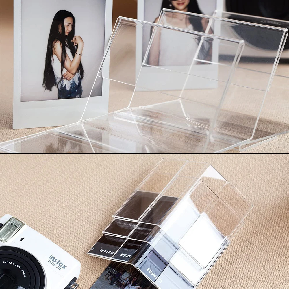 3 인치 아크릴 V 자형 투명 사진 프레임 1/3/6/9 Pcs Fujifilm Instax Mini 12 9 25 50 11 필름 카메라 사진 장식