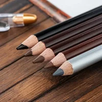 Stylo à sourcils en bois Microblading, 1 pièce, imperméable, maquillage longue durée, crayon à sourcils, positionnement, noir, marron foncé, cosmétique 3