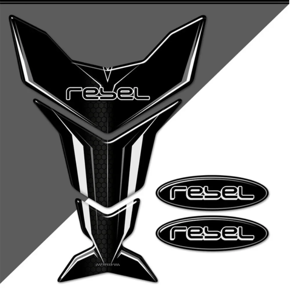 Gas Fuel Oil Kit Knee Tank Pad Stickers Decal Emblem Logo Protection For HONDA REBEL CM CMX 125 250 300 500 CMX500 CMX300