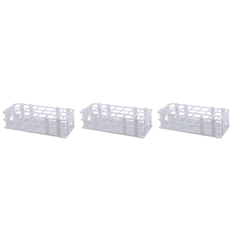 

3X Plastic Test Tube Rack For 30Mm Tube, 21 Well, White,Detachable (21 Hole)