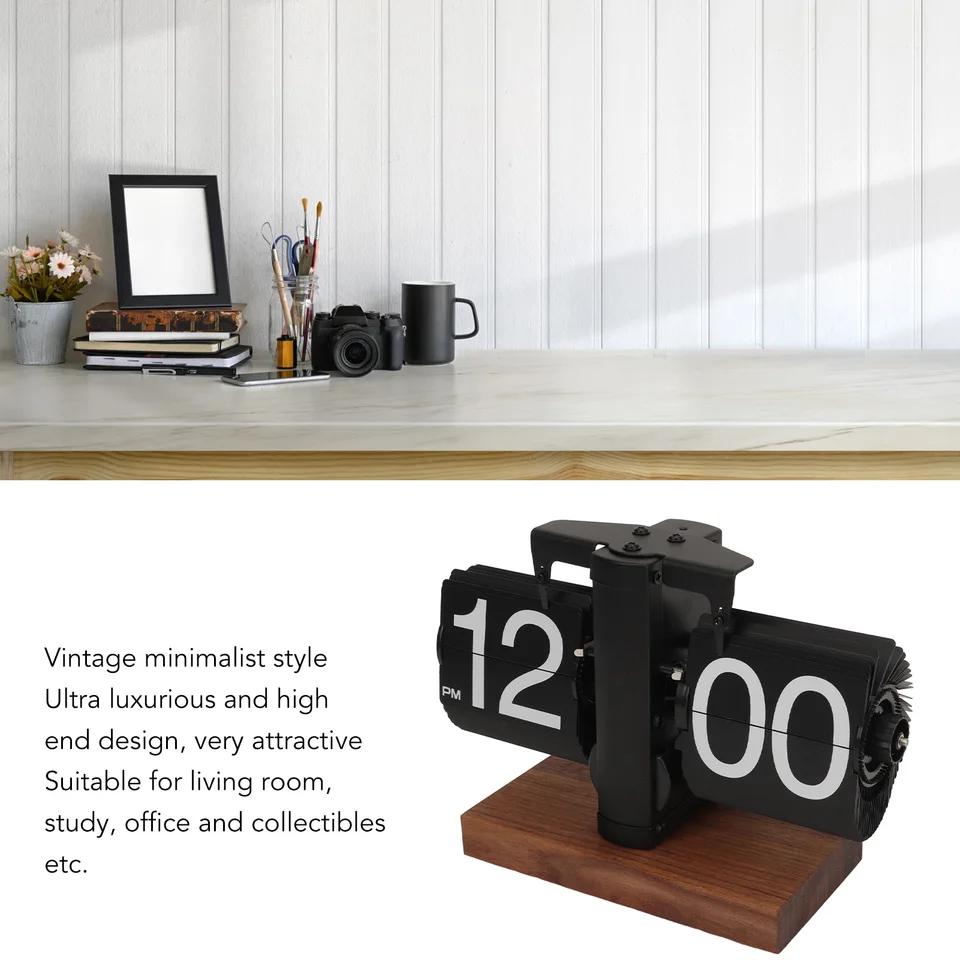 Vintage Office Decor Retro Analog Flip Down Clock - Mechanical Digital ...