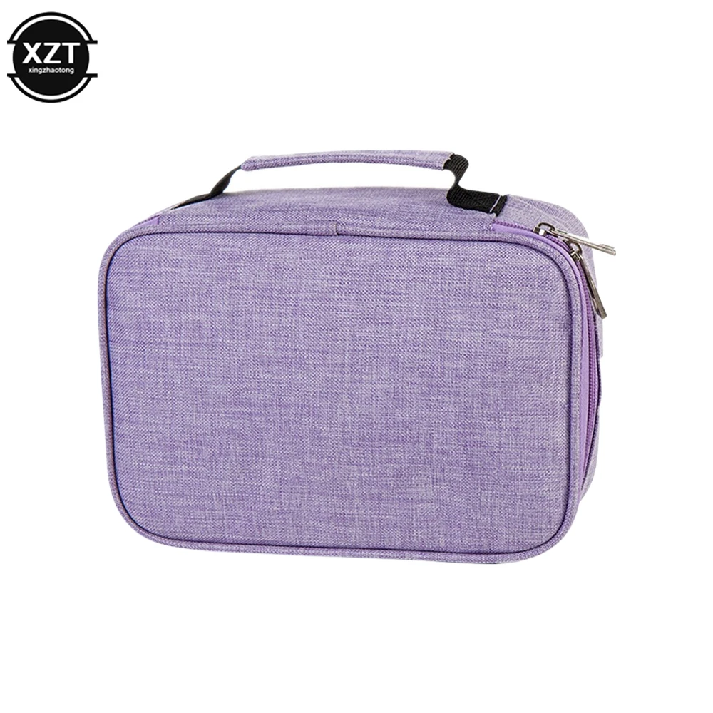 Universal 72 Holes School Cases 3 Compartments School Canvas Pencil Case Fabric Pen Bag Box Pouch For Artist Stationery Supplies