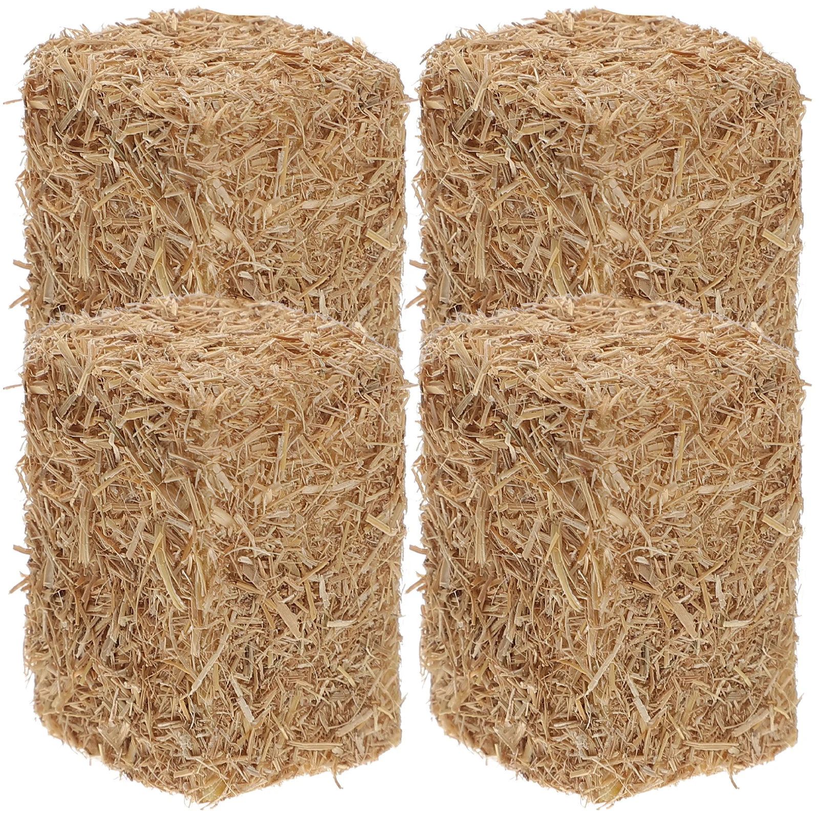 4pcs Miniature Bales Figurine Decorative Straw Bale Ornament Mini Haystack Decoration Dollhouse Farm Accessories Western Prop