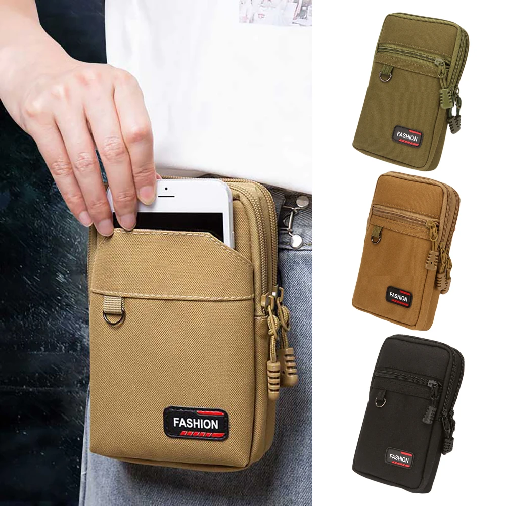 7 Inch Mobile Phone Pocket Portable Coin Phone Organizer Bag Nylon Wear-resistant Lightweight for Outdoor Camping Hunting