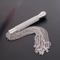 New Metal Alloy Chain Tassel Short Horse Riding Whip Crop Crystal Handle 2022 2