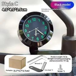 Illuminated Vehicle Clock with Durable Metal Casing and Various Designs (Black)