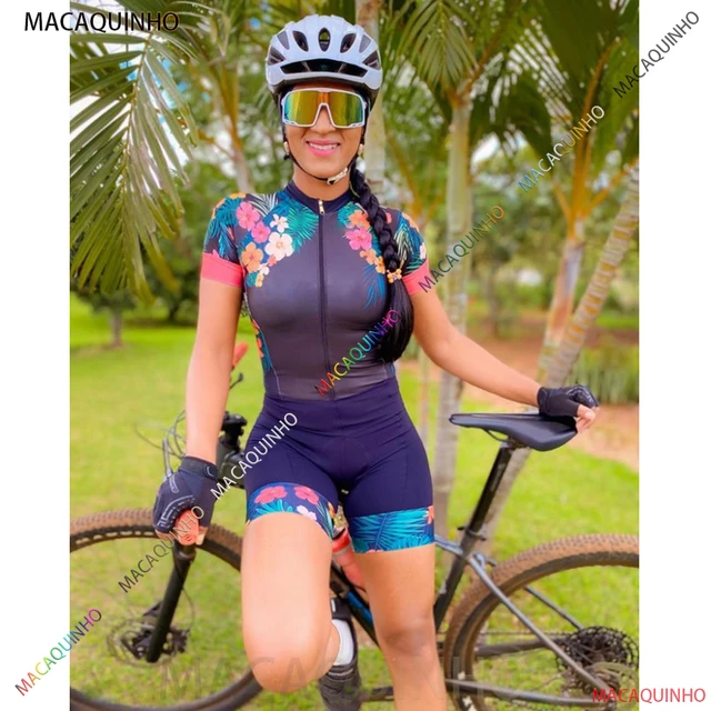 Conjunto de maillot de Ciclismo para mujer, traje femenino de manga larga  para triatlón, ropa de bicicleta, Macaquinho - AliExpress