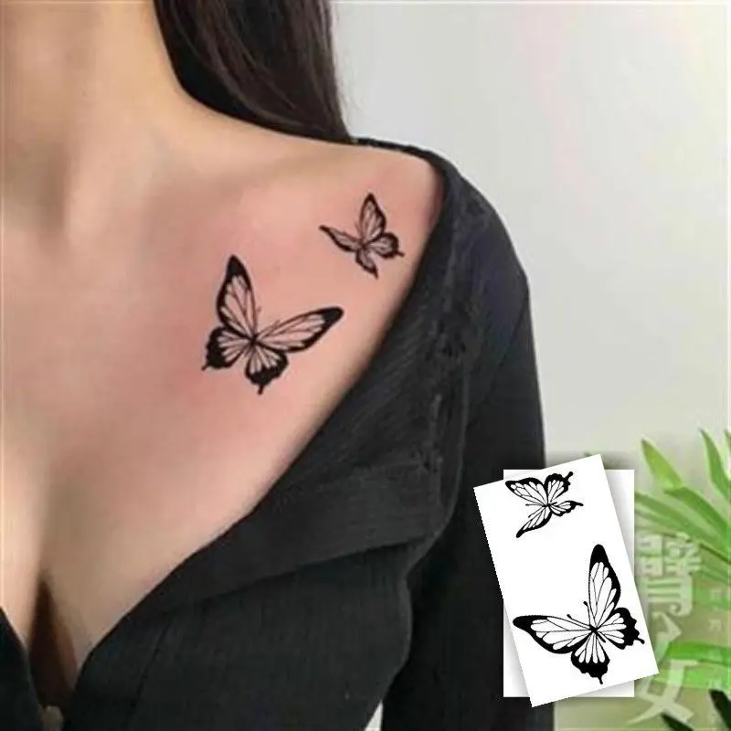 Y2k Butterfly Tattoos Waterproof Fake Tattoo For Woman Men Wrist Clavicle  Sexy Temporary Tattoos Simple Cute Tattoo Stickers  Temporary Tattoos   AliExpress