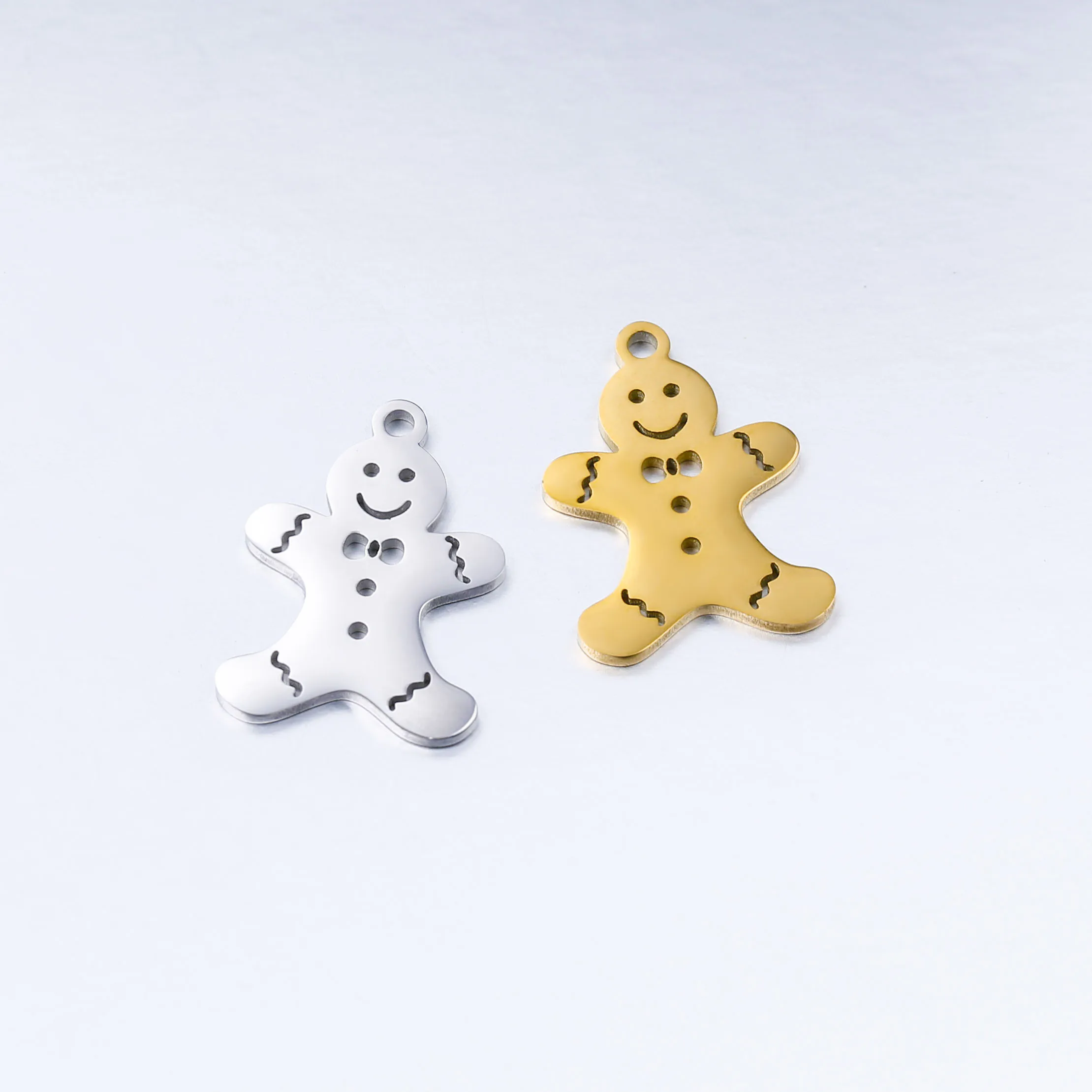 5 teile/los Edelstahl Lebkuchenmann Charms Cookie Mann Weihnachten Anhänger Für Schmuck Machen DIY Handgemachte Handwerk Zubehör – Detail 11