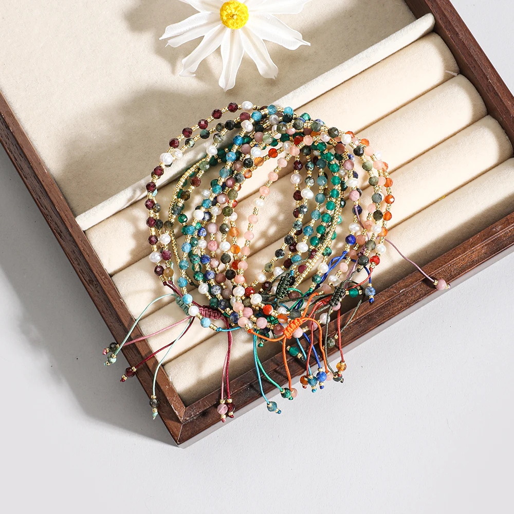 アクセサリー natural ZMZY Naturnal Stone Beads Bracelets on Hand Pearl Bangle