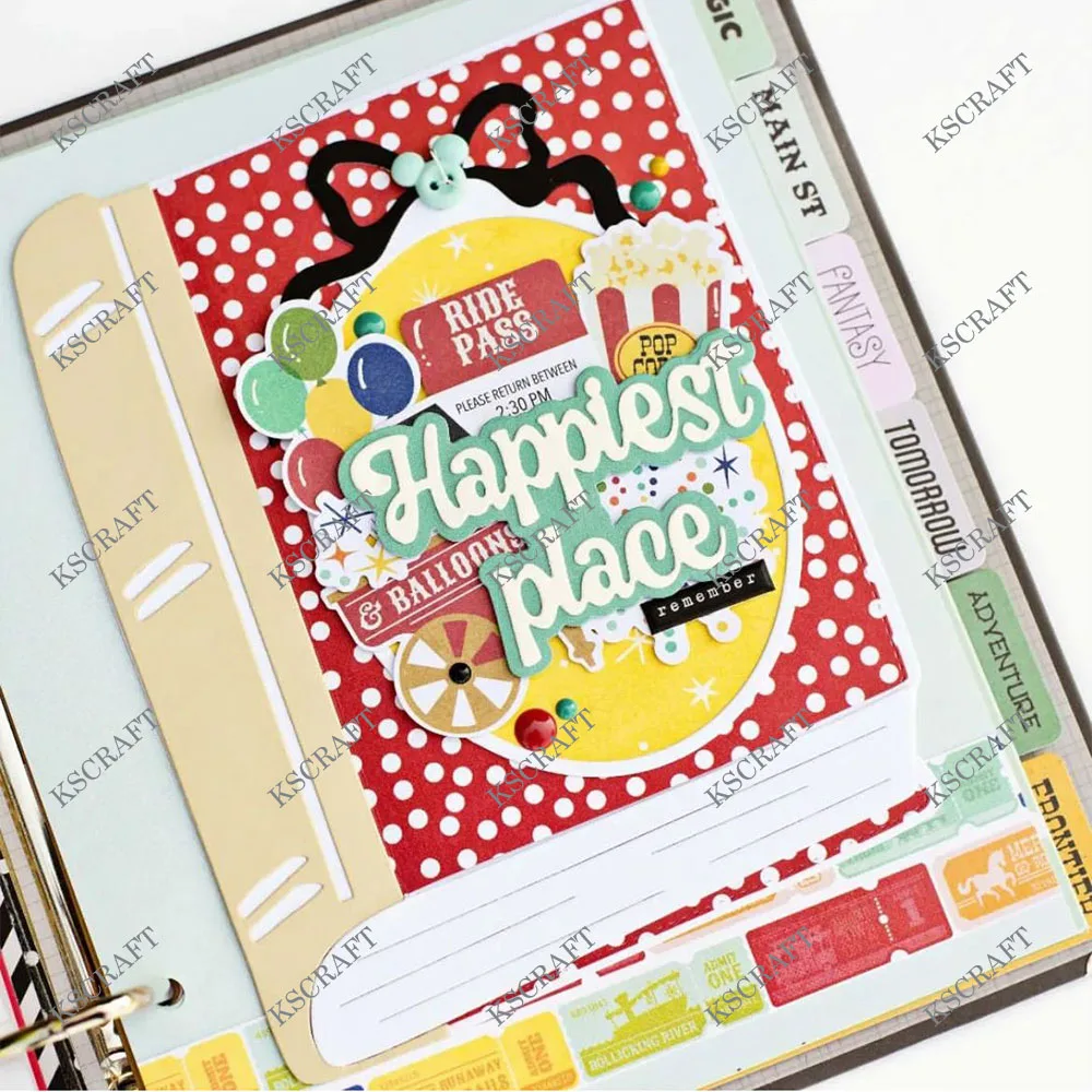 KSCRAFT 대형 도서 미니 앨범 금속 절단 다이 스텐실 DIY Scrapbooking 장식 엠보싱 DIY 종이 카드