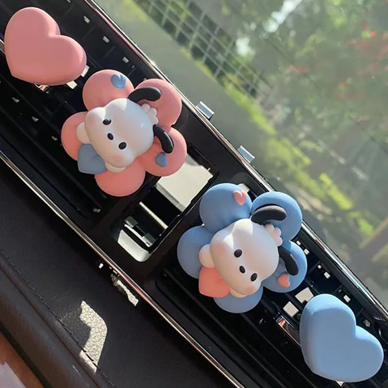 

Car Air Freshener Kawaii Sanrioed Anime Cinnamoroll Pochacco Kuromi Auto Accessories Interior Air Outlet Decor Solid Fragrance
