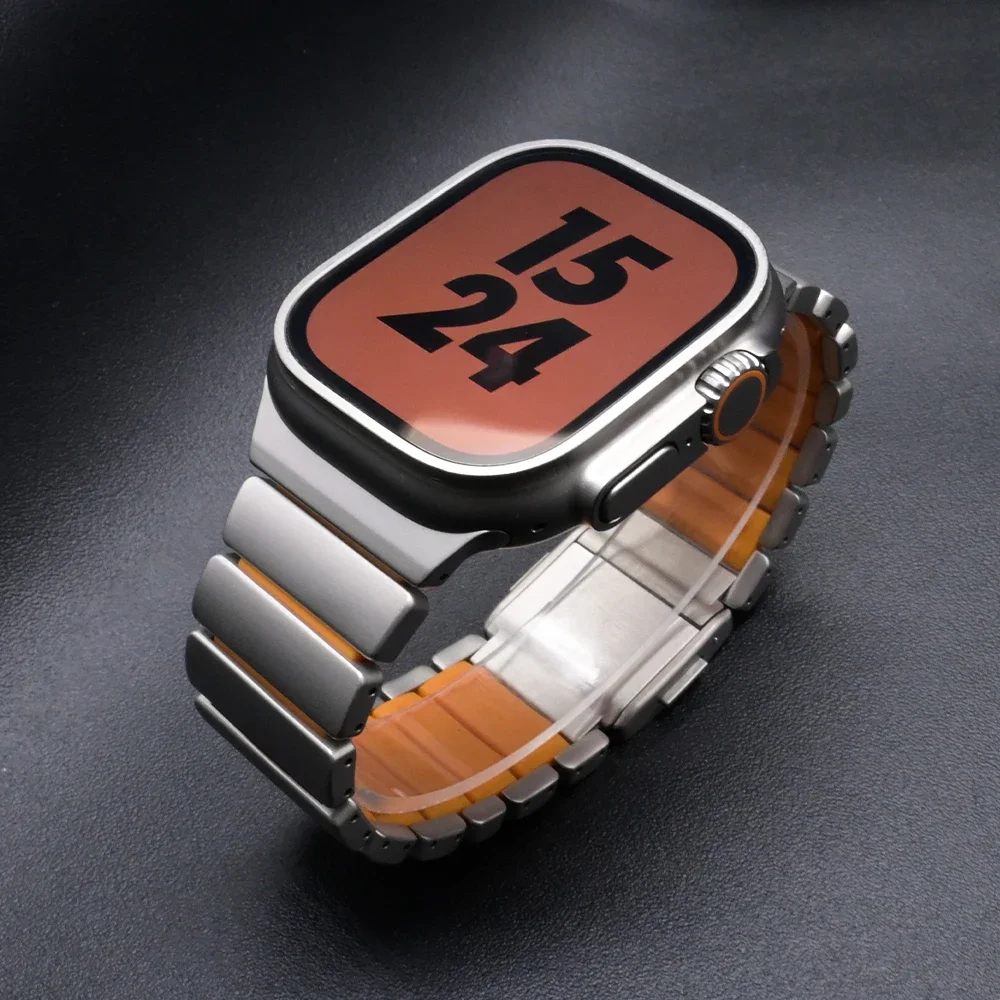 Men's Magnetic Sport Metal & Silicone Watch Strap