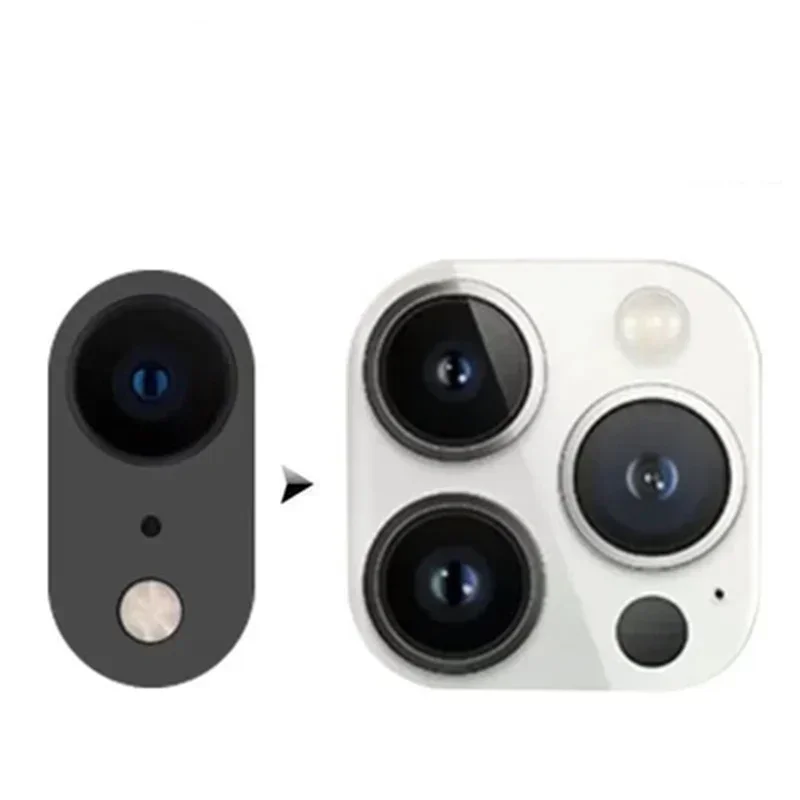  가짜 카메라 렌즈 스티커 초 변경 아이폰 XR 13 프로 스크린 렌 보호기, iPhone XR 13 프로 변경