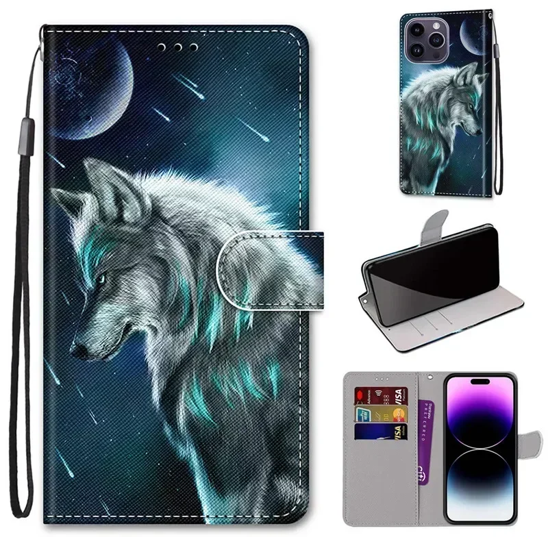 Floral Pattern Leather Wallet Flip Case with Stand Feature - 2025 Edition
