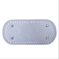 Fond Long 22x10cm pour sac tricoté, Base de sac en cuir PU, fond fait à la main avec trous, accessoires de fond de sac en Crochet pour bricolage 4