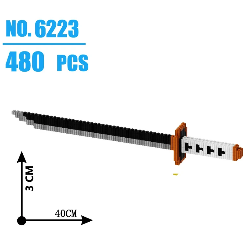 480pcs Samurai Sword Building Blocks Ninja Blade Katana
