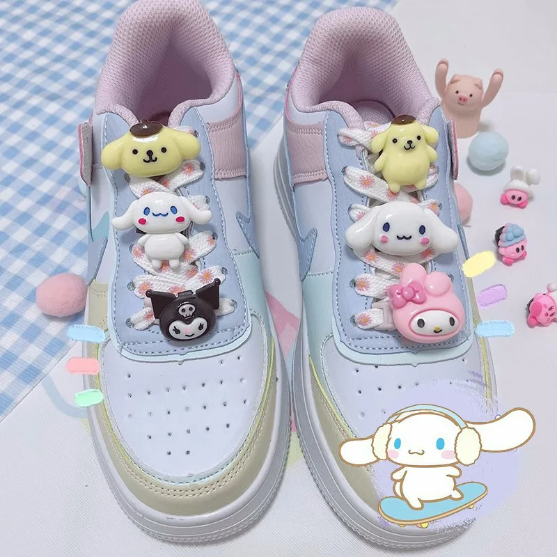Kawaii Sanrios Shoes Shoelace Buckle Anime Kuromi Melody Cinnamoroll