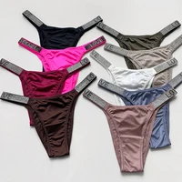 Brillant strass string femmes taille basse culottes sous-vêtements Sexy dames slips Lingere culotte sous-vêtements femmes Lingerie tongs 2
