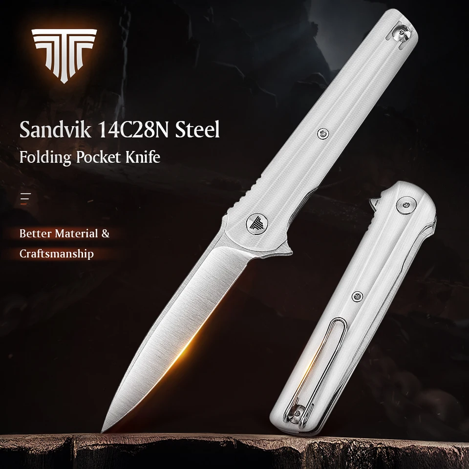 TRIVISA Seagull-W Pocket Folding Knife for Men, Outdoor Hunting