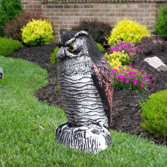 Kerti Madár Bagoly Csaló Valósághaszi Madárhulladék Hamis Madárijesztő Kültéri Gyep Dísz Megakadályozza A Elől Udvart Dekorációt - Image 5
