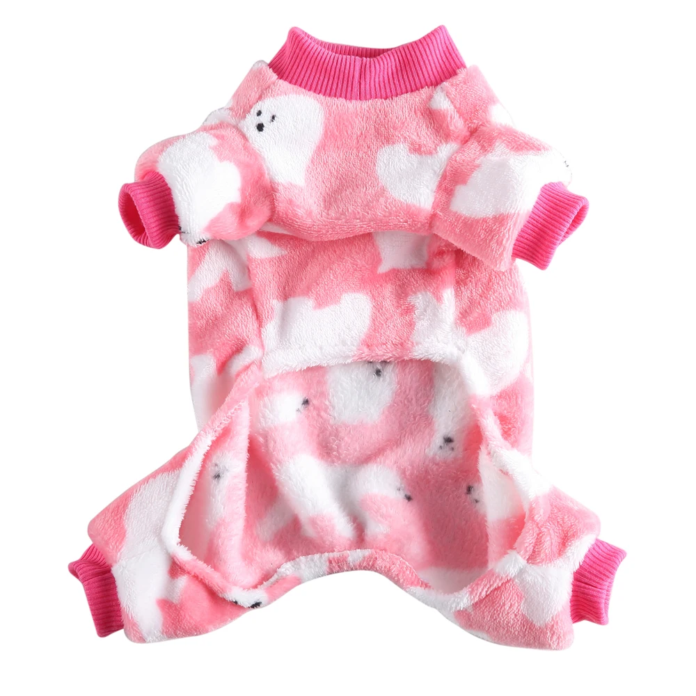 Dog Winter Pajamas Pomeranian Overalls Pajamas Halloween Print Warm Jumpsuits for Small Puppy Clothes for Dogs Chihuahua