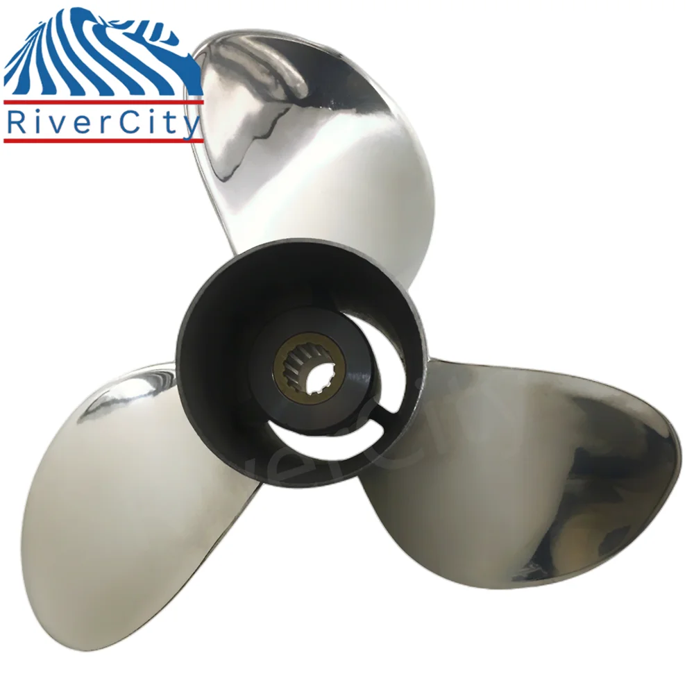 9.25*11 Outboard Propeller For Tohatsu Nissan 9.9hp 12hp 18hp Boat Stainless Steel Screw 3 Blade 14 Spline Marine Engine Part