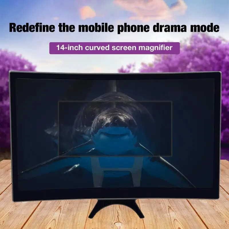 Mobile Phone Screen Amplifier New 14 Inch 3D Screen Amplifier Curved Screen Magnifier Enlarged Smartphone Movie Amplifying Stand