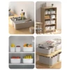 WORTHBUY Bathroom Storage Box Makeup Organizer Plastic Desktop Cosmetics Organizer Multifunctional Toiletries Storage Basket 6