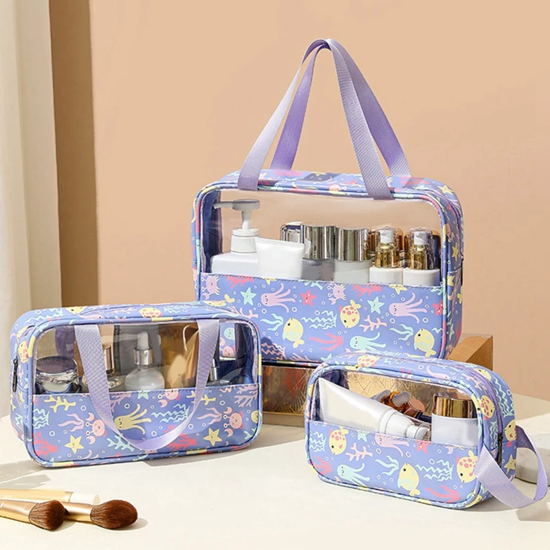 

Travel Toiletry Bag, Clear Toiletry Bag Set, 3 Pcs Toiletry Bag For Skincare Products, Portable Wash Bag Shower Bag
