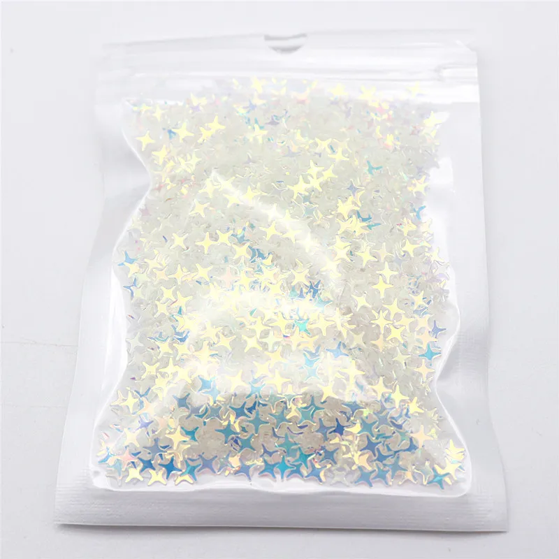 10g20g Transparent Blue Crystal Gold Sequins 3-10mm Star Heart Moon Multishape Sequins DIY Nail Art Decoration Craft Accessories