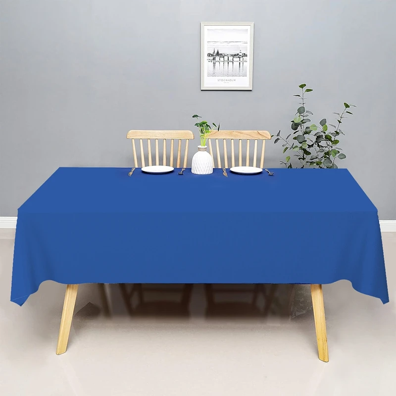 183×137cm Navy Blue Tablecloth Disposable Plastic Table Cover for Wedding Birthday Banquet Restaurant Festival Party Supplies 4