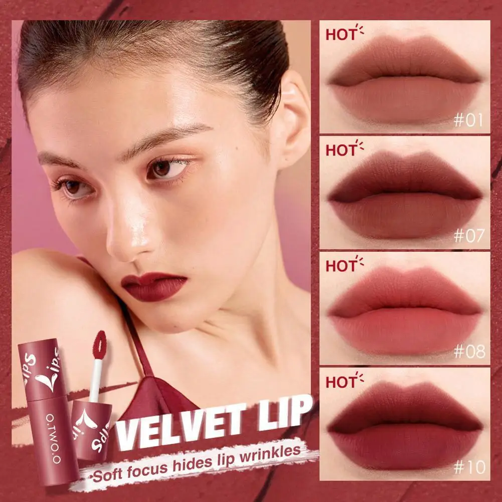 

12 Colors Matte Lip Gloss Lipstick Waterproof Moisturizing Portable Lips Liquid Glaze Up Tint Cosmetic Shimmer Lip Make Lip X0U3