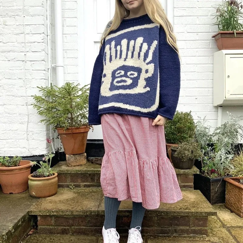 

Смешной свитер Y2k в стиле Харадзюку большого размера, уличная одежда в американском стиле, европейский модный джемпер для подростков, Женский вязаный кардиган с предупредительным рисунком, пальто