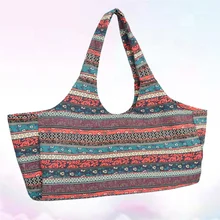 

Printed Canvas Yoga Mat Bag Fashion Single Shoulder Bag Drawstring Sports Bag Large Capacity Ethnic Style Yoga Bag (Colorful)