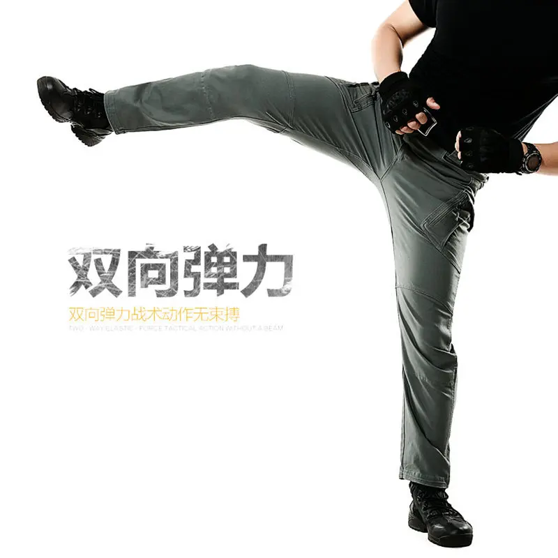 Men Cargo Pants IX9 Loose Outdoor Multi-pocket Overalls Cotton Stretch Camping Full Trousers Mans Simple Clothes