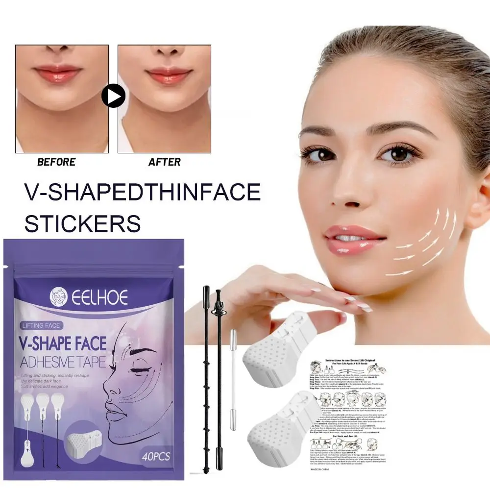 

Invisible V Shape Face Stickers 40Pcs/Set Tighten Eye Skin Lift Tape Neck Hide Lines Wrinkles Face Slimming Sticker Women