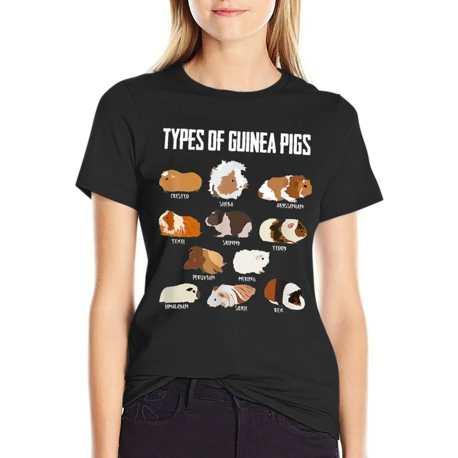 Guinea Pig Girl design Types of Guinea Pigs Guinea Gift T-Shirt vintage clothes graphics Womens clothing