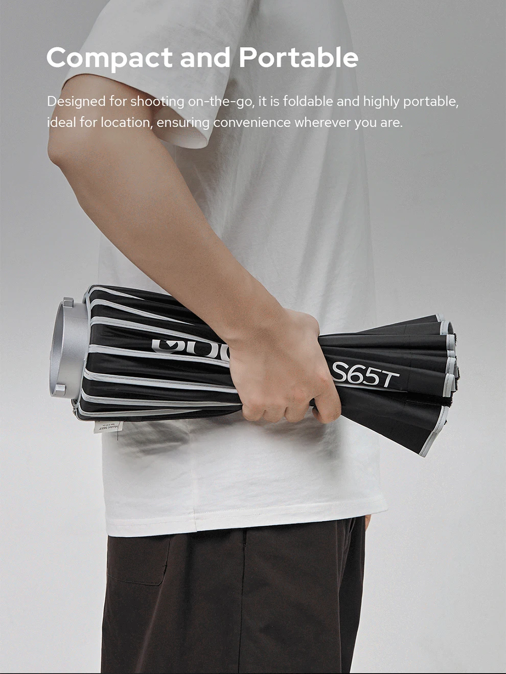 65CM/85CM/120CM Quick installation Umbrella style Silver Wide Angle Beauty Dish