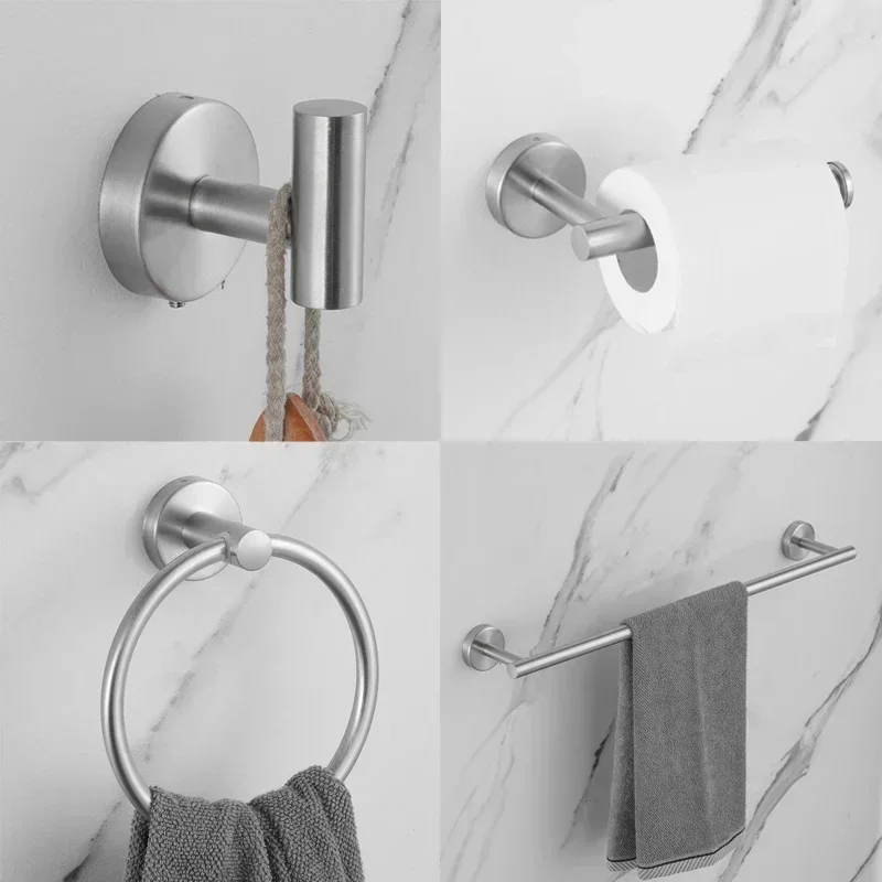 Wall Mount Matte Black Bathroom Hardware Set Stainless Steel Towel Bar Towel Ring Paper Holder Hook Modern Bath Accessories Set bathroom hardware accessories bathroom hardware set
