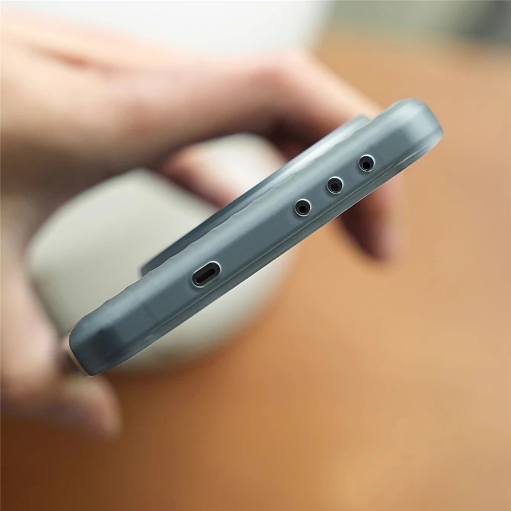 Luxury Matte Clear Corrugated Phone Case with Magnetic Slim Cover