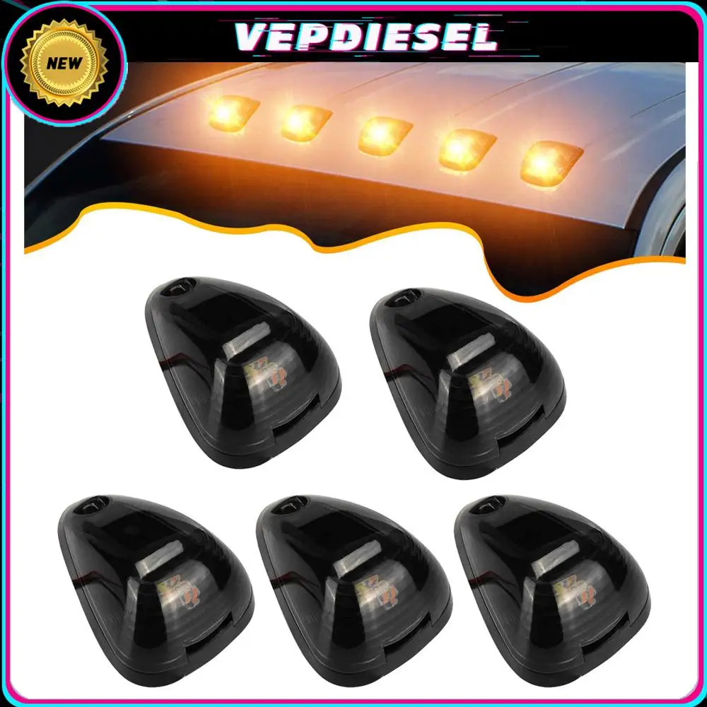 

5Pcs New Smoke LED Cab Roof Lights Marker Amber For 99-16 Ford F-250 F-350 F450 Super Duty Dome Light